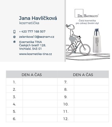 VIZITKA/NAVŠTÍVENKA DR. BAUMANN 100 ks VIZITKA/NAVŠTÍVENKA DR. BAUMANN 100 ks