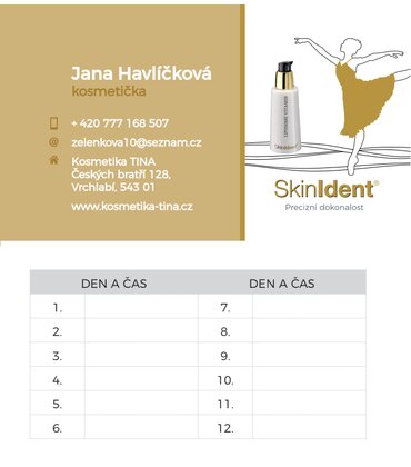 VIZITKA/NAVŠTÍVENKA SkinIdent 100 ks VIZITKA/NAVŠTÍVENKA SkinIdent 100 ks